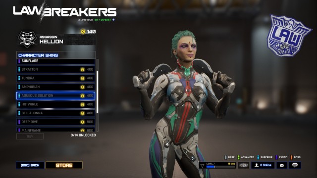 Screenshot: Lawbreakers Skin Beispiel