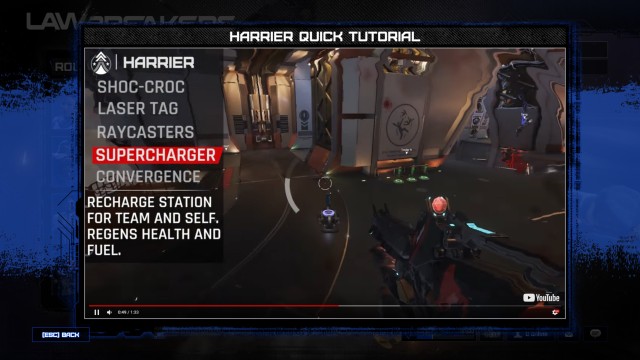 Screenshot: Video Tutorial in Lawbreakers