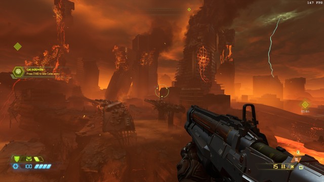 Screenshot: Das Spiel beginnt auf der Erde inmitten einer Invasion von Dämonen