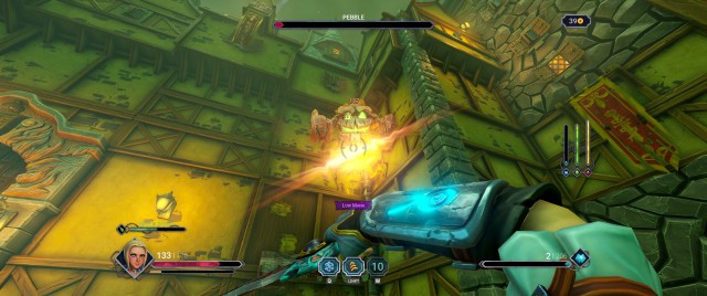 Screenshot: Manche Waffen schieben Gegner zurück - vom Spieler ausgesehen...