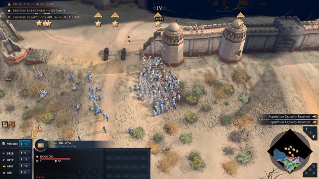 Screenshot: Schwere Befestigungen zu stürmen gehört zu Age of Empires dazu, The Sultans Ascend bildet hier keine Ausnahme