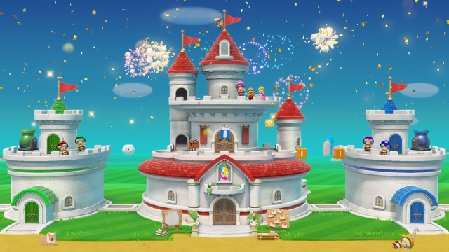 Screenshot: Am Ende des Abenteuermodus darf man Peach's Schloss bestaunen